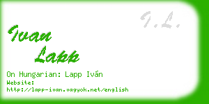 ivan lapp business card